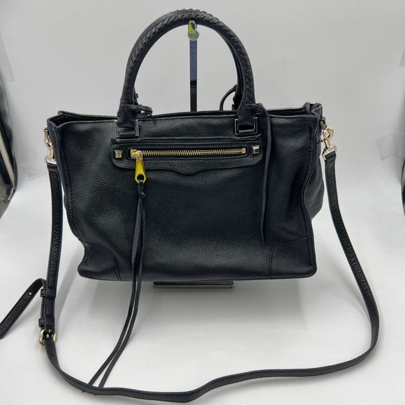 Rebecca Minkoff Black Leather Regan Satchel - Picture 12 of 16